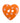 Trimits - Orange Dotty Heart Button - 2 Hole - 15mm