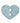 Trimits - Blue Glitter Heart Button - 2 Hole - 18mm
