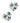 Handmade - Large Blue Floral Heart Shaped Buttons - approx 35mm - (Pack of 2)